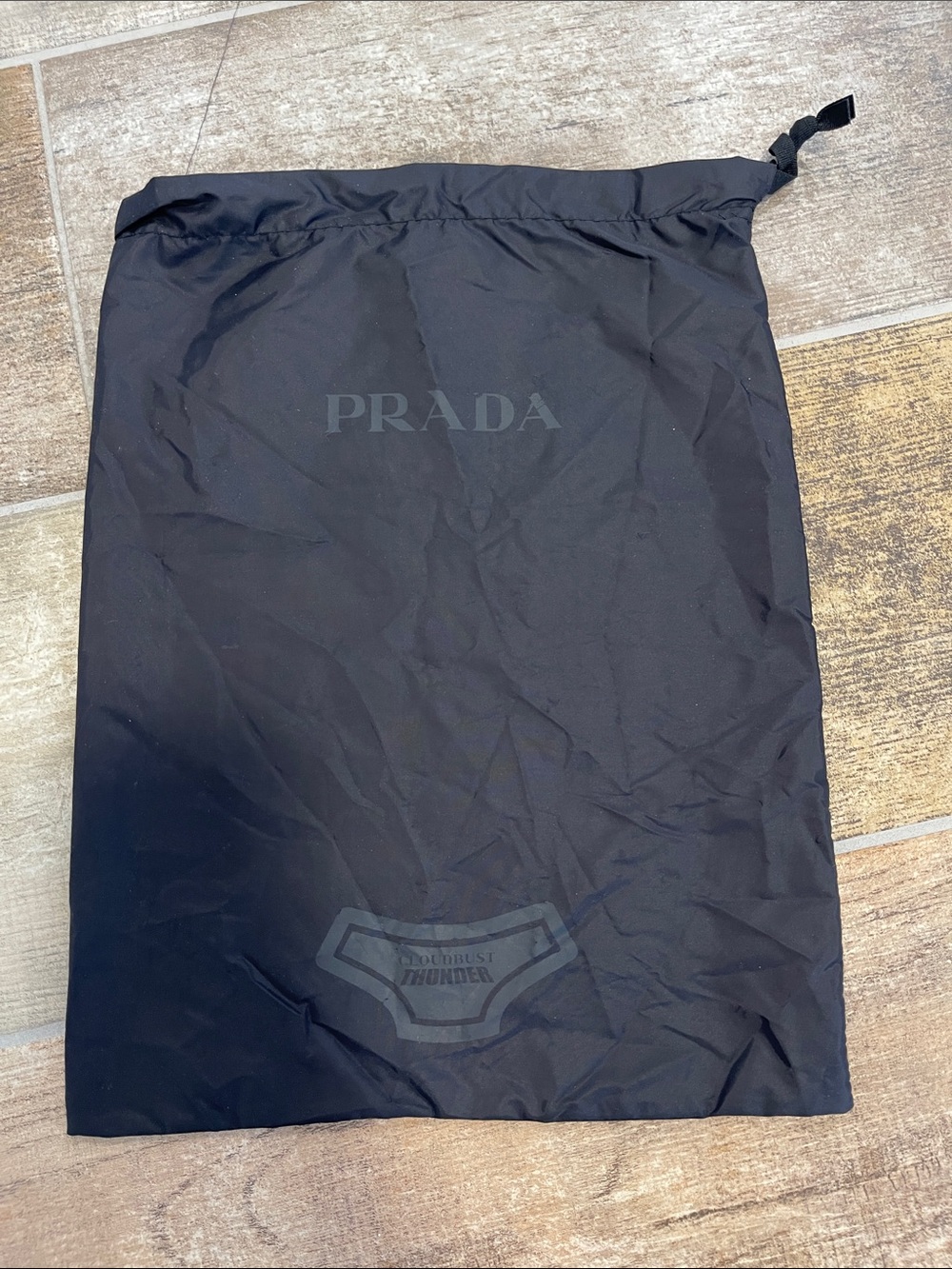 Prada Black Nylon Drawstring Dust Bag